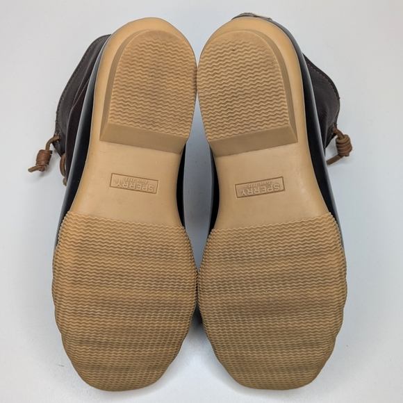 Sperry Saltwater Duck Boot Brown Leather Rubber Women's Size 7.5 - Picture 6 of 10